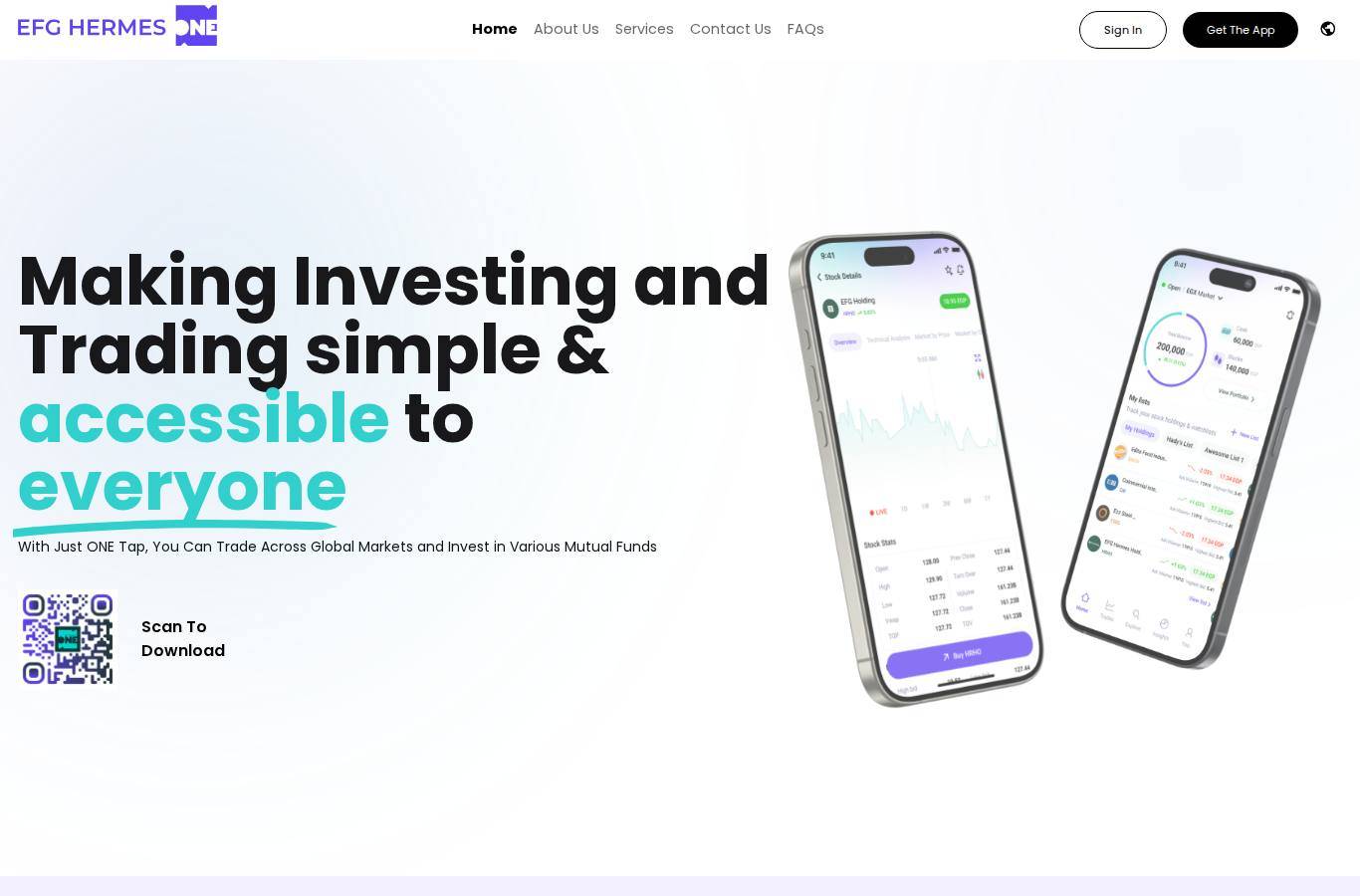 Screenshot of the EFG Hermes website