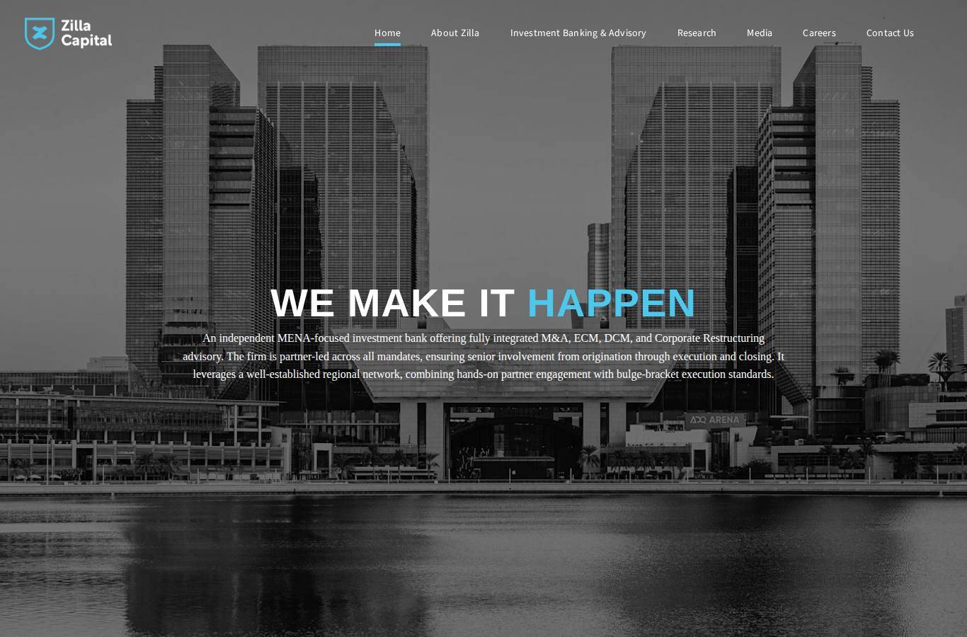 Screenshot of the Zilla website